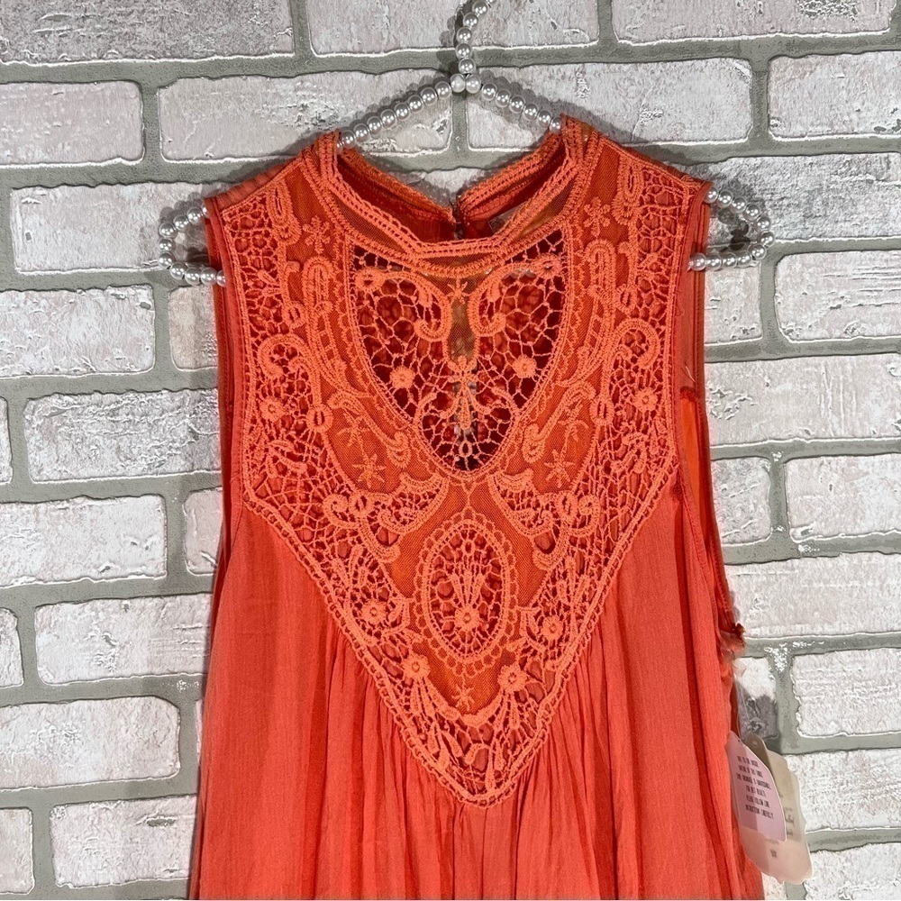 Altar’d State NWT Peach Lace Accent Sleeveless Romper Size M - Picture 6 of 15